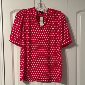 Ann Taylor Red Polka Dot Blouse